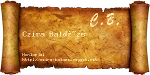 Czira Balázs névjegykártya